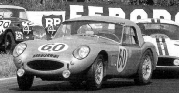 Aceca-Bristol race car number 60 leading a pack on a circuit