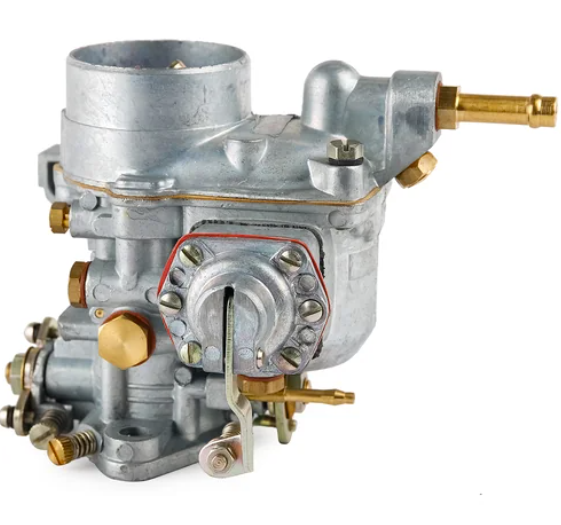 A cleaned and reassembled Solex B32 PBI-6 carburettor photographed on the bench, ready for refitting