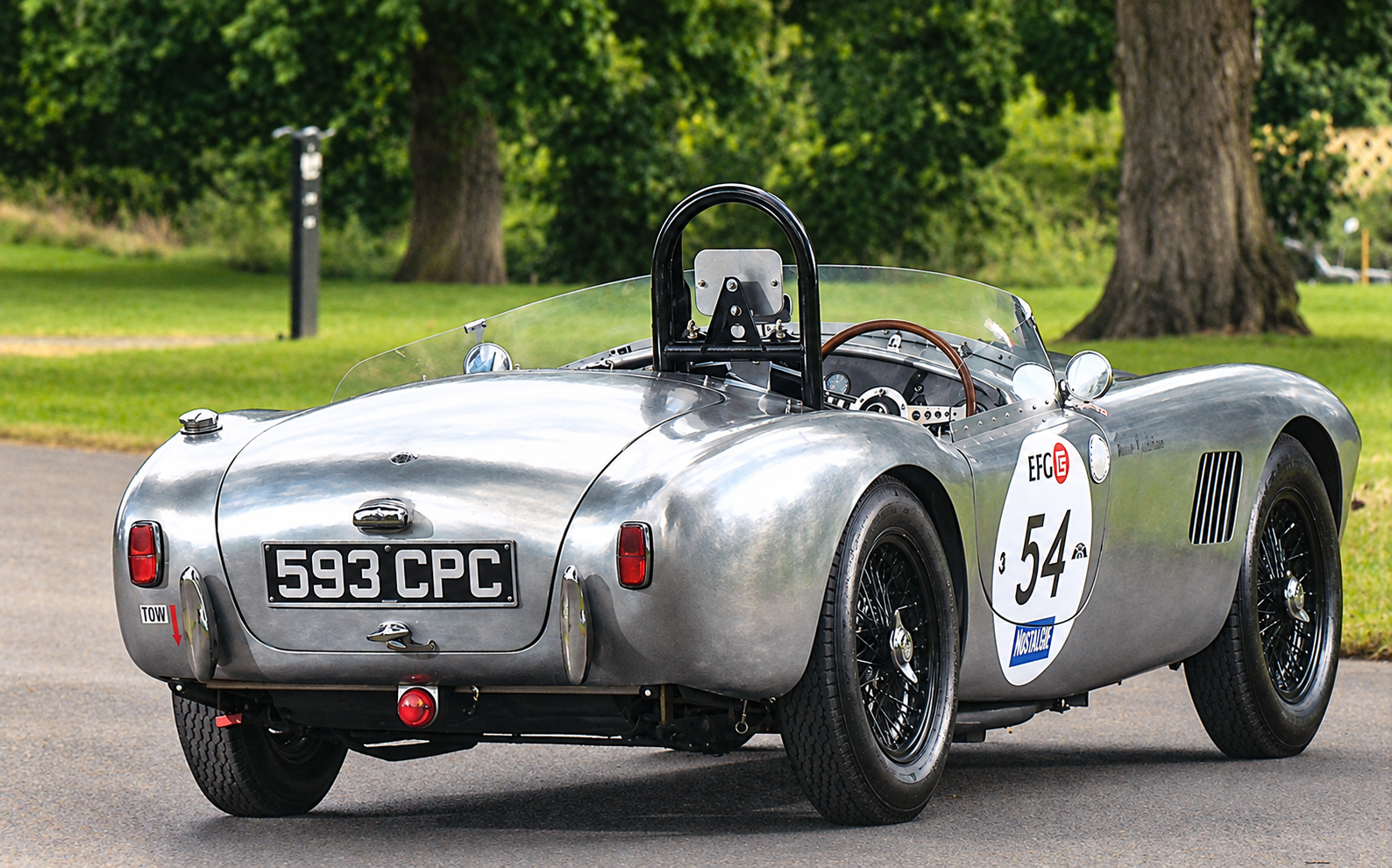 Rear three-quarter view of AC Ace Bristol 593 CPC